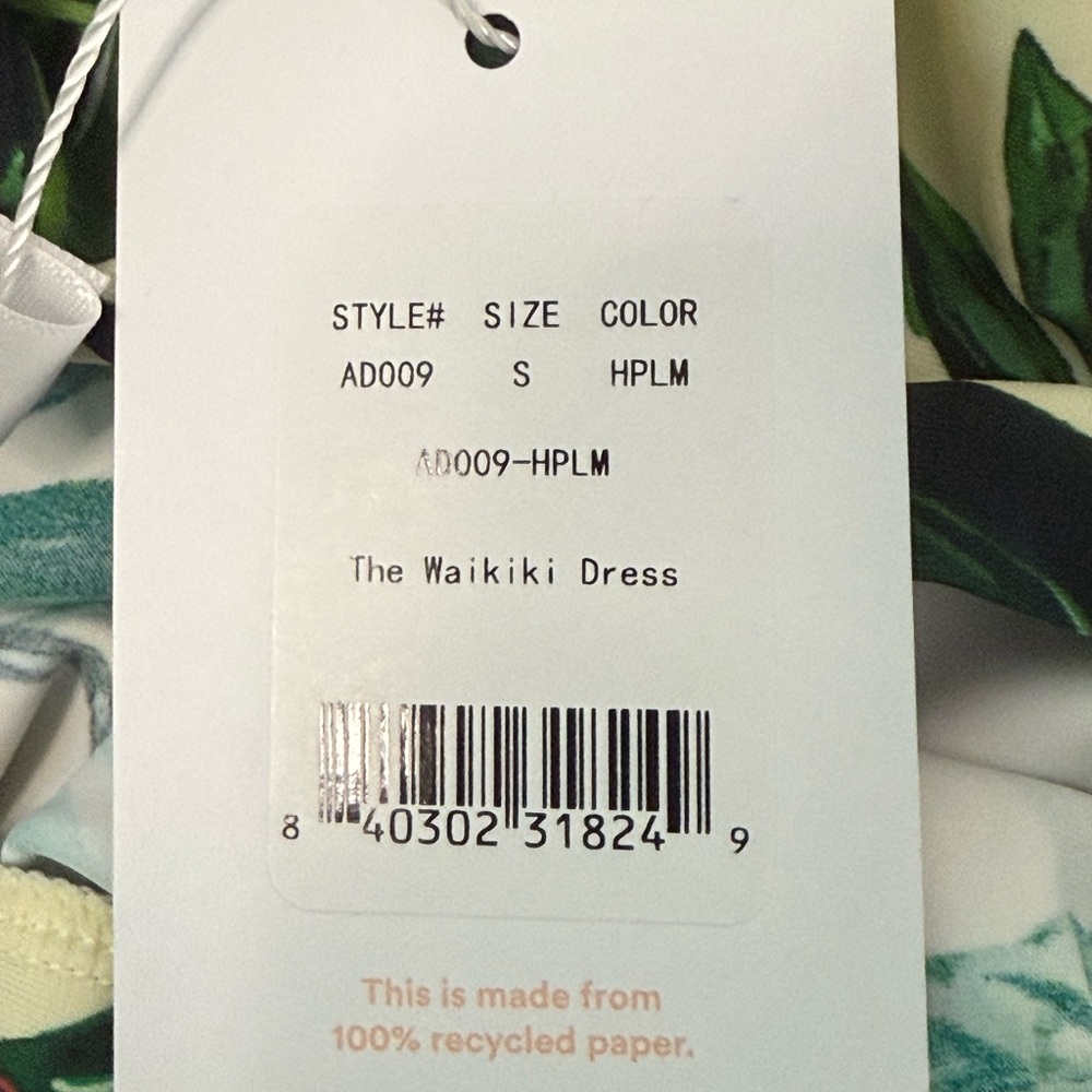 Andie Swim Waikiki Dress or Swim Cover Up Ivory Palm Tropical Print Small NWT - Picture 7 of 8